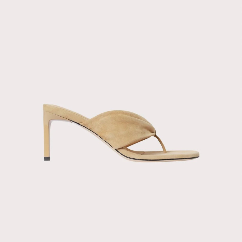 Dear Frances Suede Thong Heeled Sandal Size 37